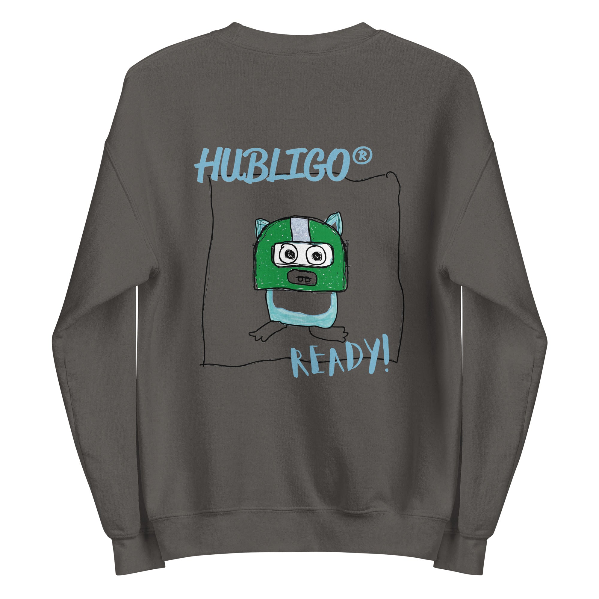 Hubligo_Sweatshirt_unisex-charcoal-H_back0